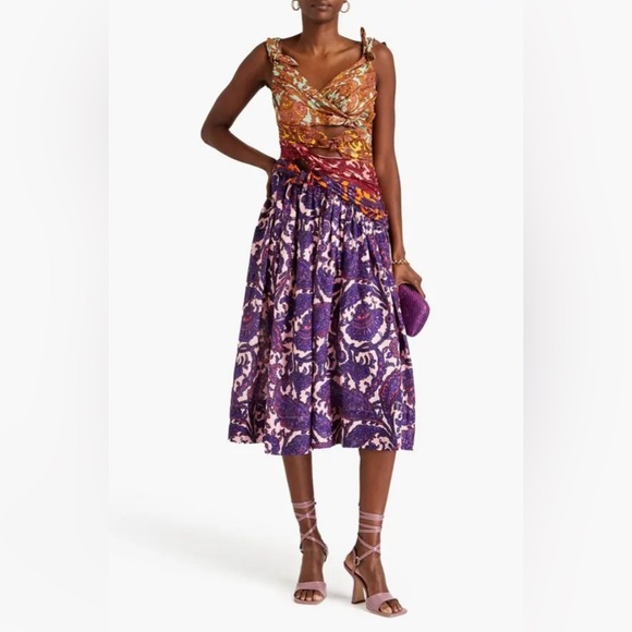 NWT ZIMMERMANN Tiggy Bow Midi Dress in Spliced Paisley. Size 0/XS - Picture 9 of 15